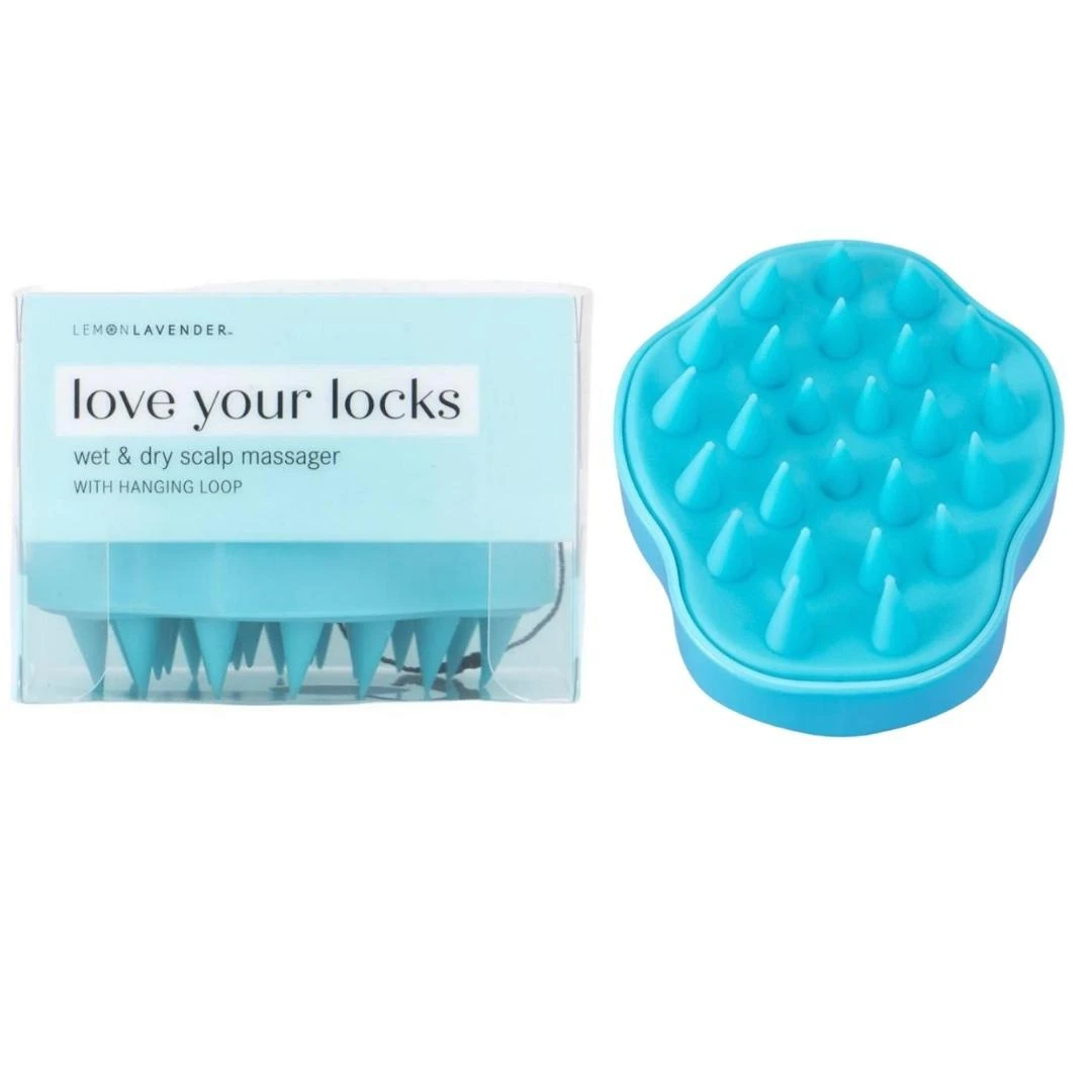 Lemon Lavender Love Your Locks Wet & Dry Scalp Massager - Blue 3 Lemon Lavender Love Your Locks Wet & Dry Scalp Massager - Blue