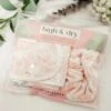 Lemon Lavender Microfiber Scrunchie & Headband Duo - Pink Art Deco -On Trend Beauty OTB 1249.alt 1