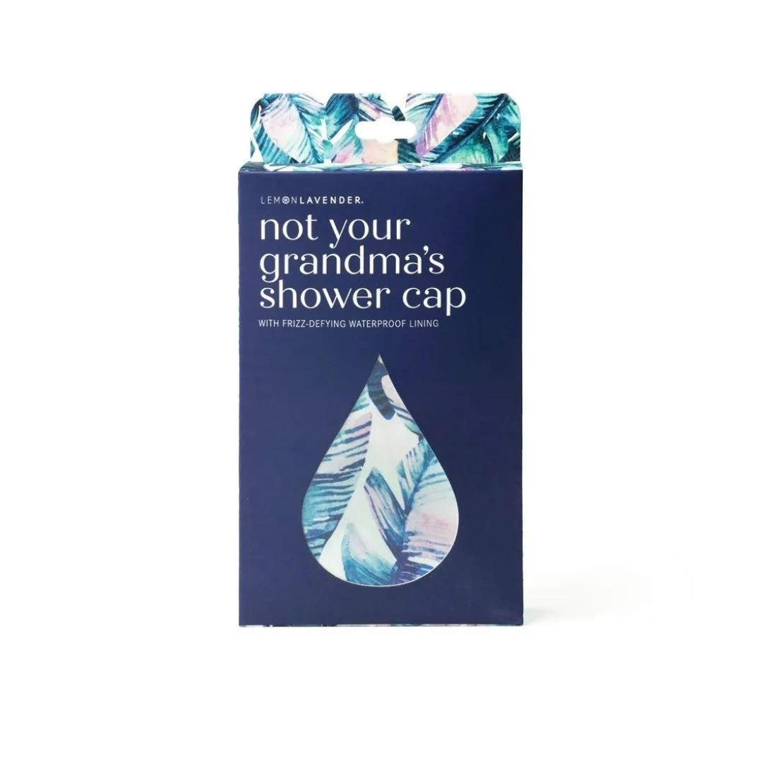 Lemon Lavender Not Your Grandmas Shower Cap - Tropical Palm 4 Lemon Lavender Not Your Grandmas Shower Cap - Tropical Palm - Image 2