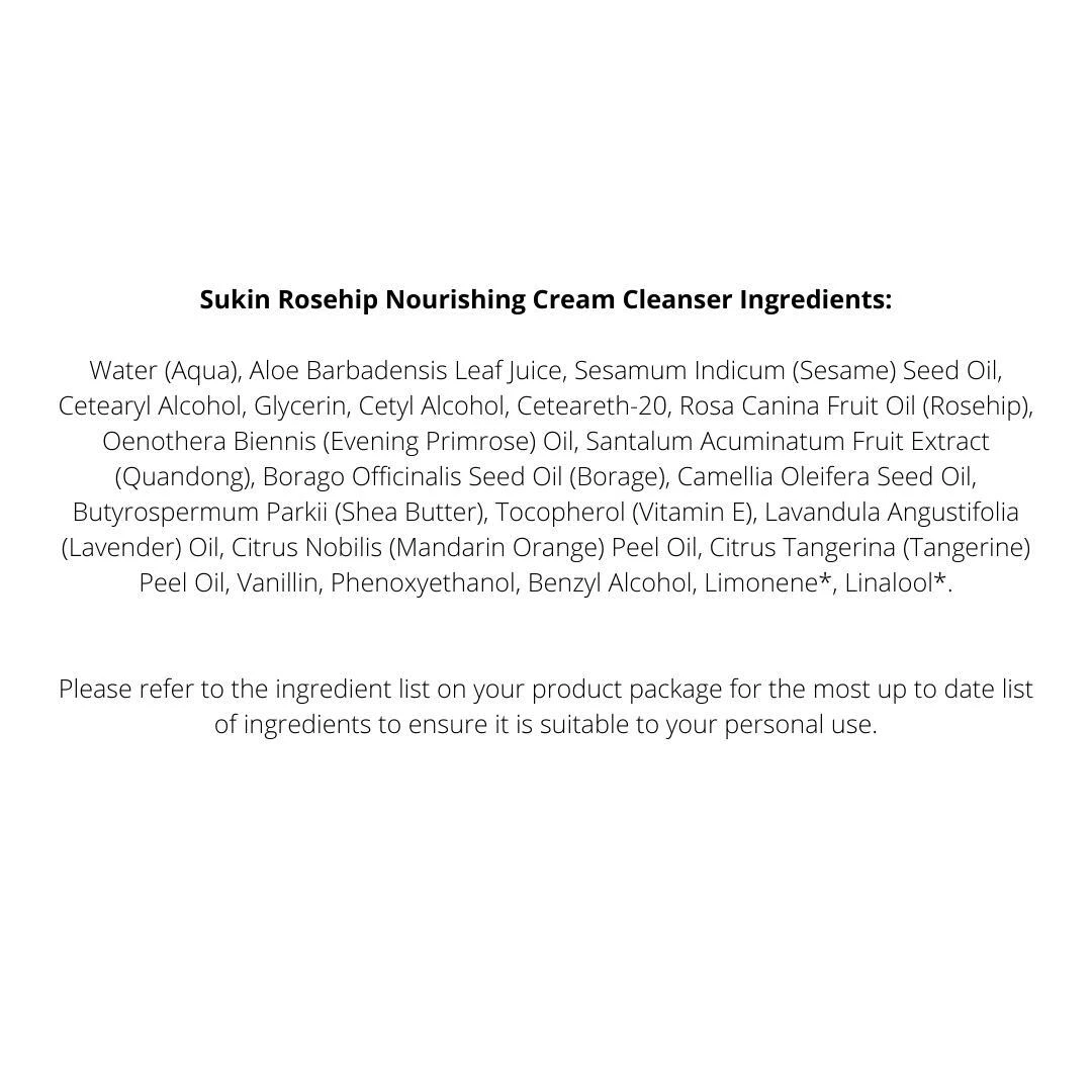 3 X Sukin Rosehip Nourishing Cream Cleanser 125mL 4 3 X Sukin Rosehip Nourishing Cream Cleanser 125mL - Image 2