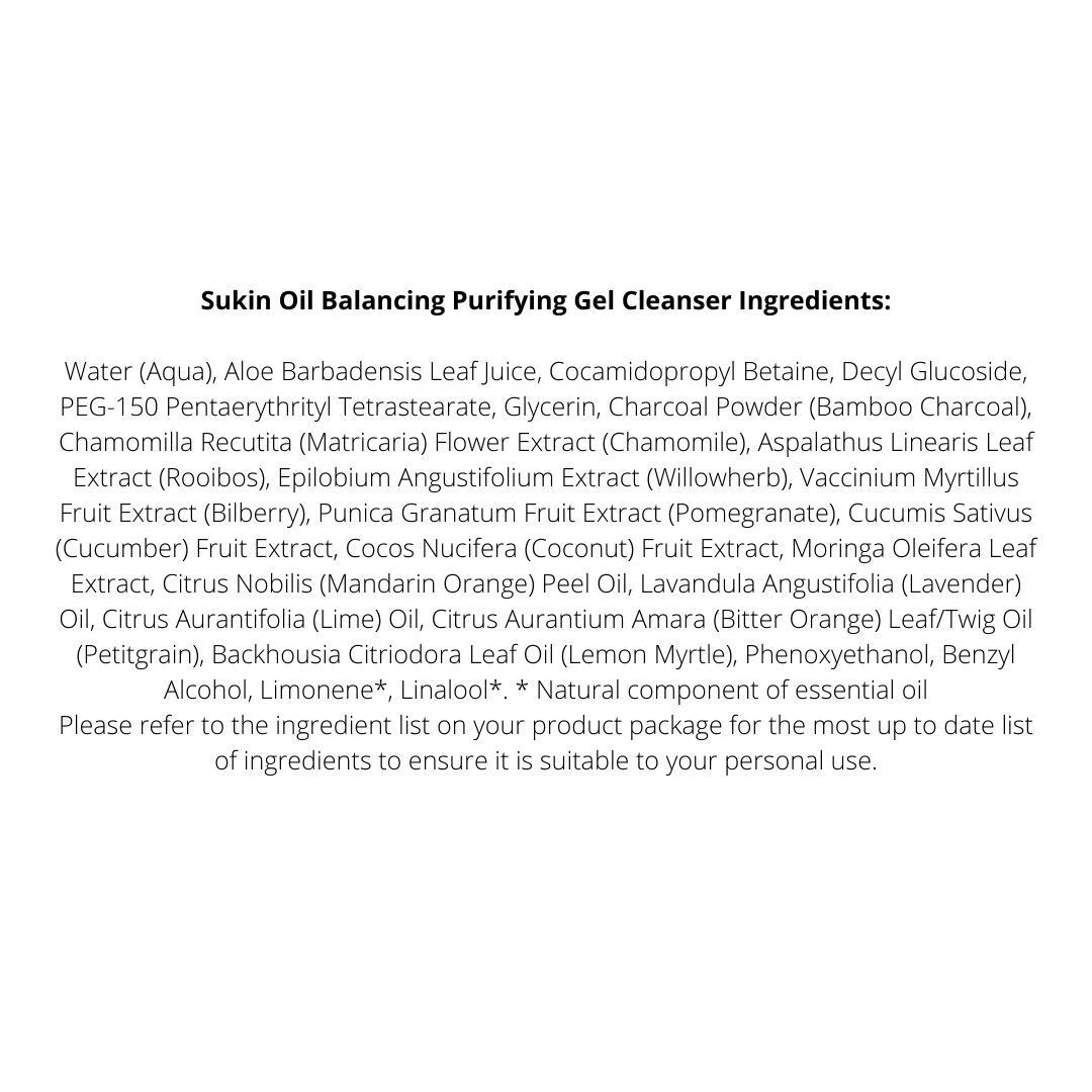 3 X Sukin Oil Balancing Purifying Gel Cleanser 125mL 4 3 X Sukin Oil Balancing Purifying Gel Cleanser 125mL - Image 2