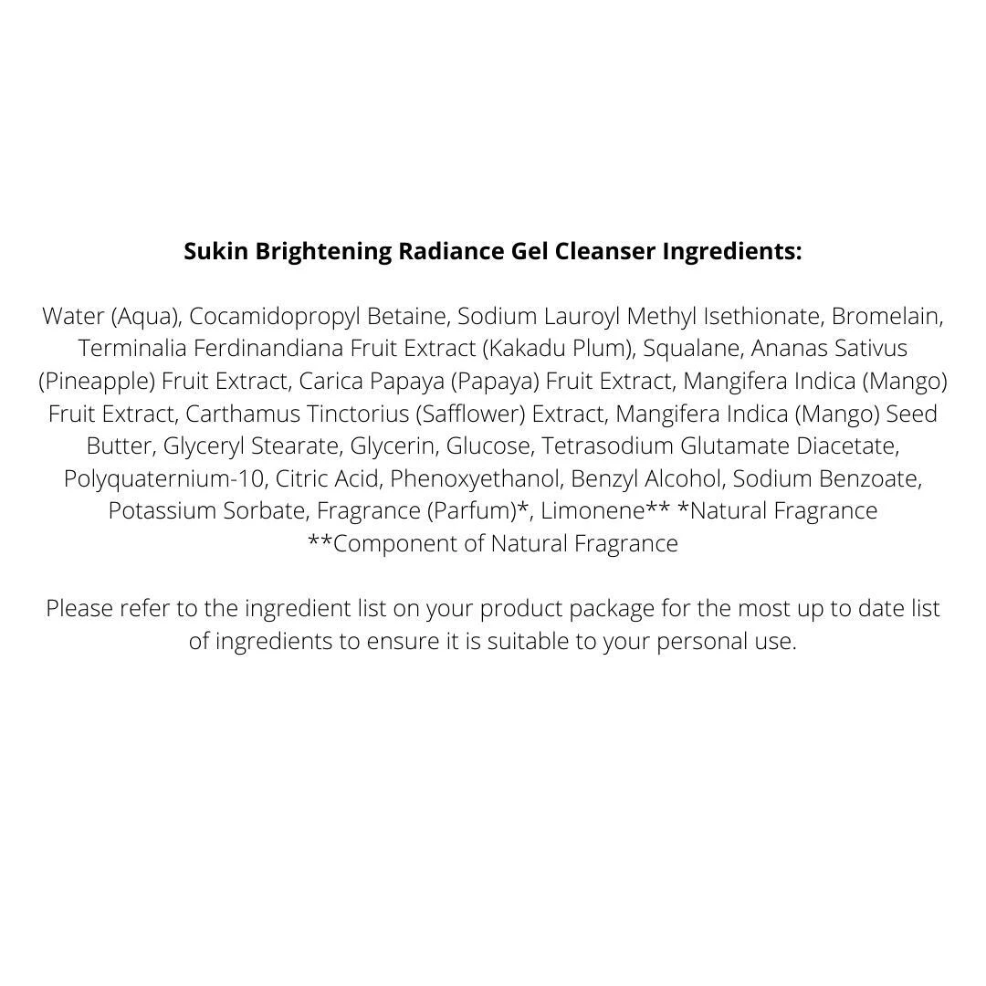 3 X Sukin Brightening Radiance Gel Cleanser 125mL 4 3 X Sukin Brightening Radiance Gel Cleanser 125mL - Image 2