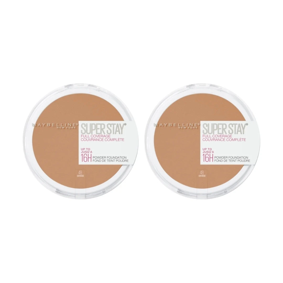 Maybelline SuperStay 16HR Full Coverage Powder Foundation - 48 Sun Beige (2 Pack) 3 Maybelline SuperStay 16HR Full Coverage Powder Foundation - 48 Sun Beige (2 Pack)