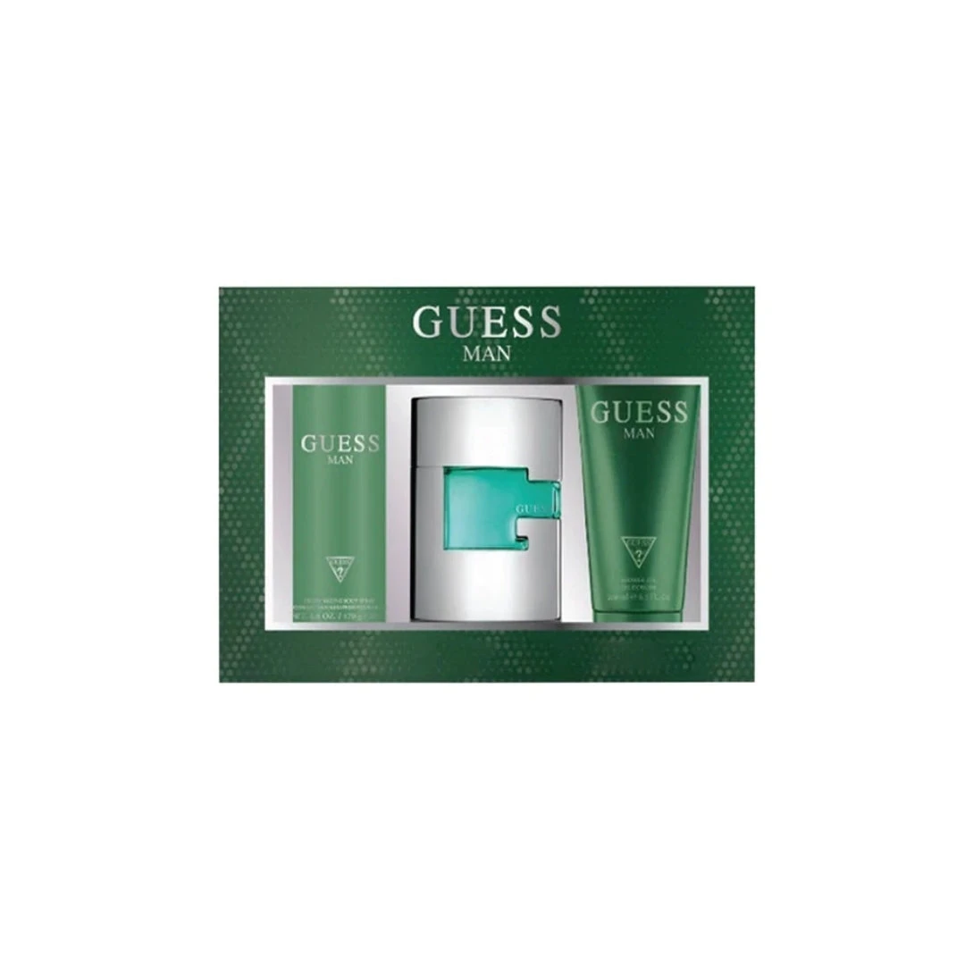 Guess Man 3 Piece Fragrance Gift Set: EDT, Shower Gel & Body Spray 3 Guess Man 3 Piece Fragrance Gift Set: EDT, Shower Gel & Body Spray