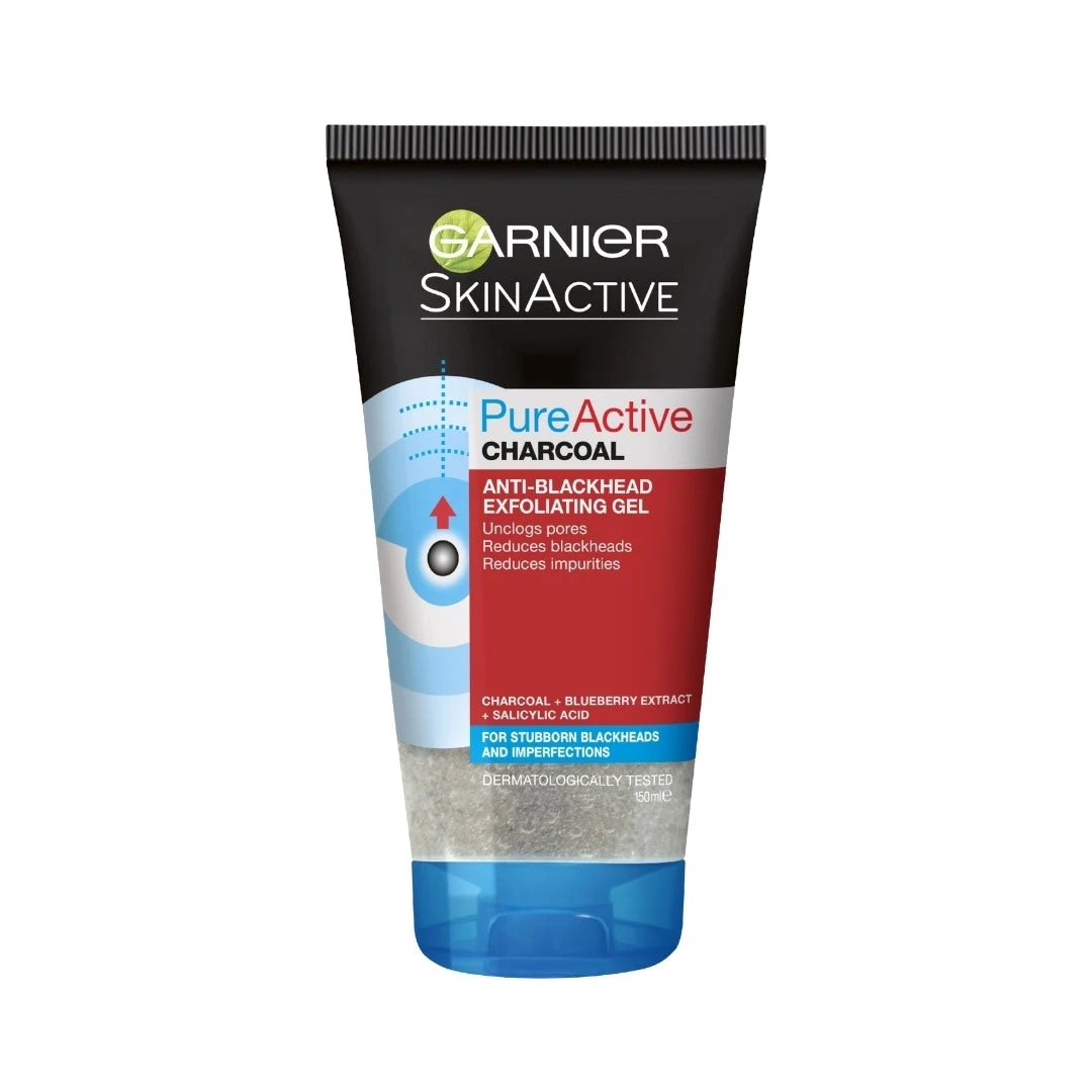 Garnier SkinActive Pure Active Anti-Blackhead Charcoal Exfoliating Gel 150mL 3 Garnier SkinActive Pure Active Anti-Blackhead Charcoal Exfoliating Gel 150mL