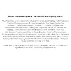 Rimmel London Lasting Matte Concealer 7mL - 025 True Beige -On Trend Beauty OTB 2913.alt 2