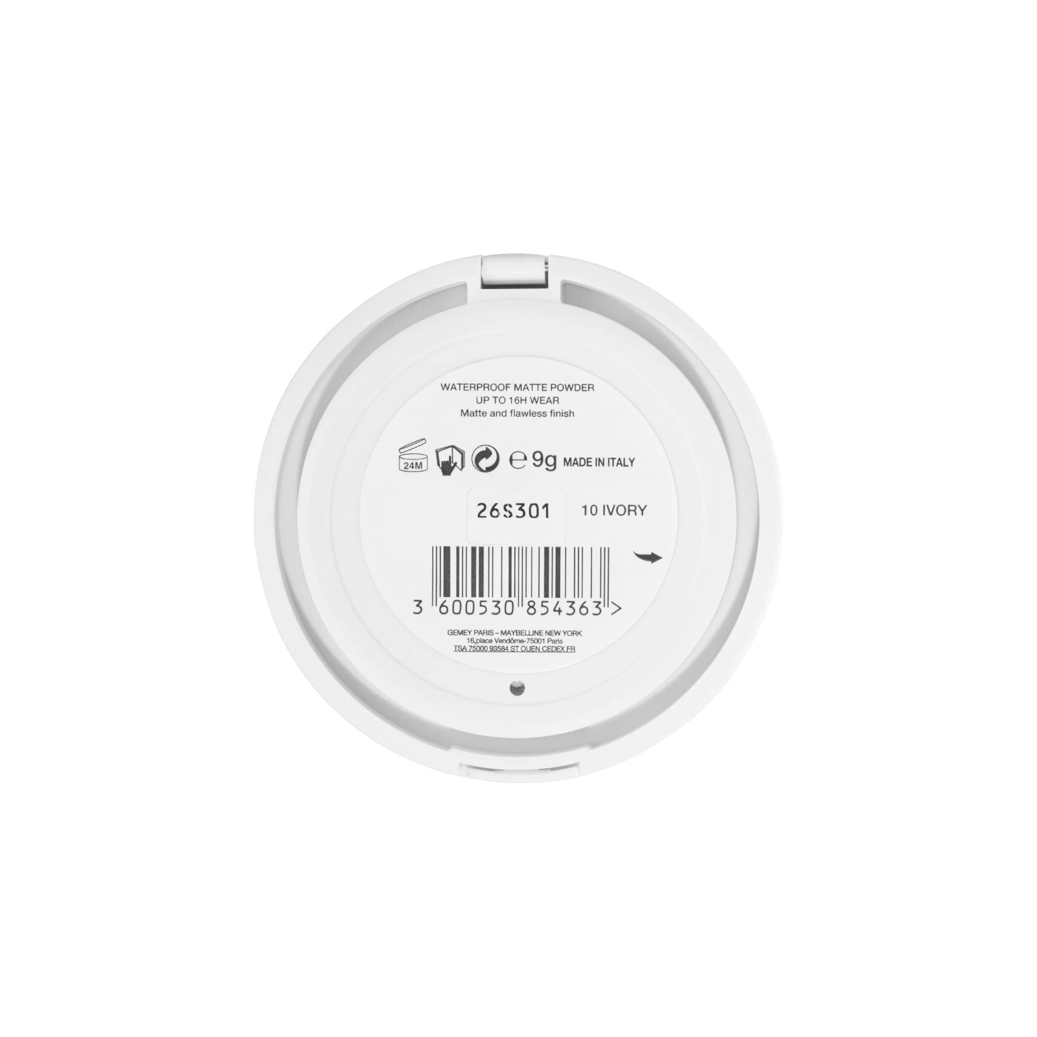 Maybelline SuperStay 16HR Waterproof Matte Powder Foundation 9g - 10 Ivory 4 Maybelline SuperStay 16HR Waterproof Matte Powder Foundation 9g - 10 Ivory - Image 2