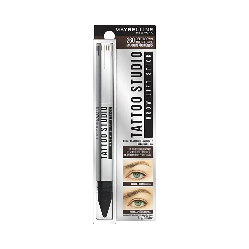 Maybelline Tattoo Studio Brow Lift Stick 1.1g - 260 Deep Brown 3 Maybelline Tattoo Studio Brow Lift Stick 1.1g - 260 Deep Brown