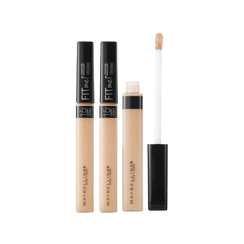 Maybelline Fit Me Concealer 15 Light (3 x 6.8mL) - Medium Coverage Bundle 3 Maybelline Fit Me Concealer 15 Light (3 x 6.8mL) - Medium Coverage Bundle
