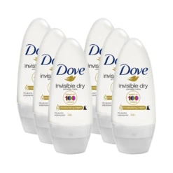 Dove Invisible Dry Deodorant Roll On Anti-White Marks - 6 x 50mL Bulk Bundle