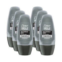 Dove Men+Care Invisible Dry Roll On Deodorant 50mL - 6 Pack