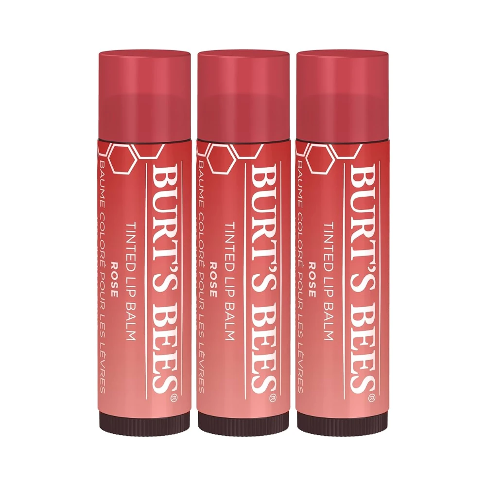 3 X Burt's Bees Tinted Lip Balm 4.25g - Rose 3 3 X Burt's Bees Tinted Lip Balm 4.25g - Rose