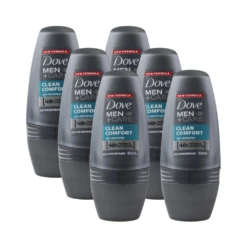 Dove Men+Care Clean Comfort 48H Antiperspirant Roll On (6 x 50mL)