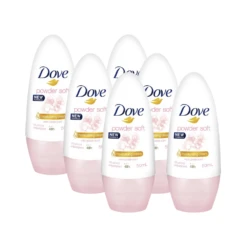 Dove Powder Soft Antiperspirant Roll-On 50mL (Pack of 6)