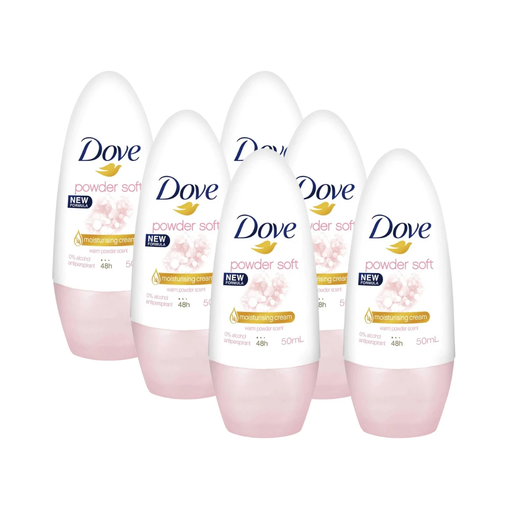 Dove Powder Soft Antiperspirant Roll-On 50mL (Pack of 6) 3 Dove Powder Soft Antiperspirant Roll-On 50mL (Pack of 6)