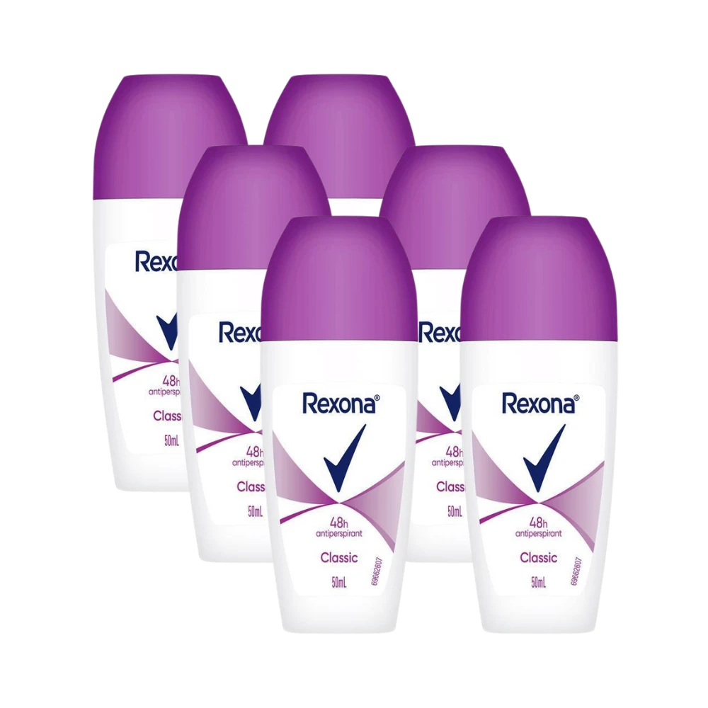 Rexona Women Classic Antiperspirant Deodorant Roll-On 50mL - 6 Pack 3 Rexona Women Classic Antiperspirant Deodorant Roll-On 50mL - 6 Pack