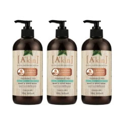 A'kin Fragrance Free Mild & Gentle Body & Hand Wash - 500mL (Pack of 3)