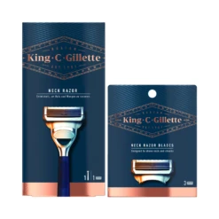 King C. Gillette Neck Razor for Sensitive Areas - Handle + 4 Blades