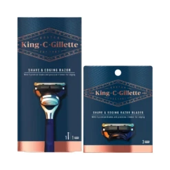 King C. Gillette Shave & Edging Razor Handle with 4 Precision Blades