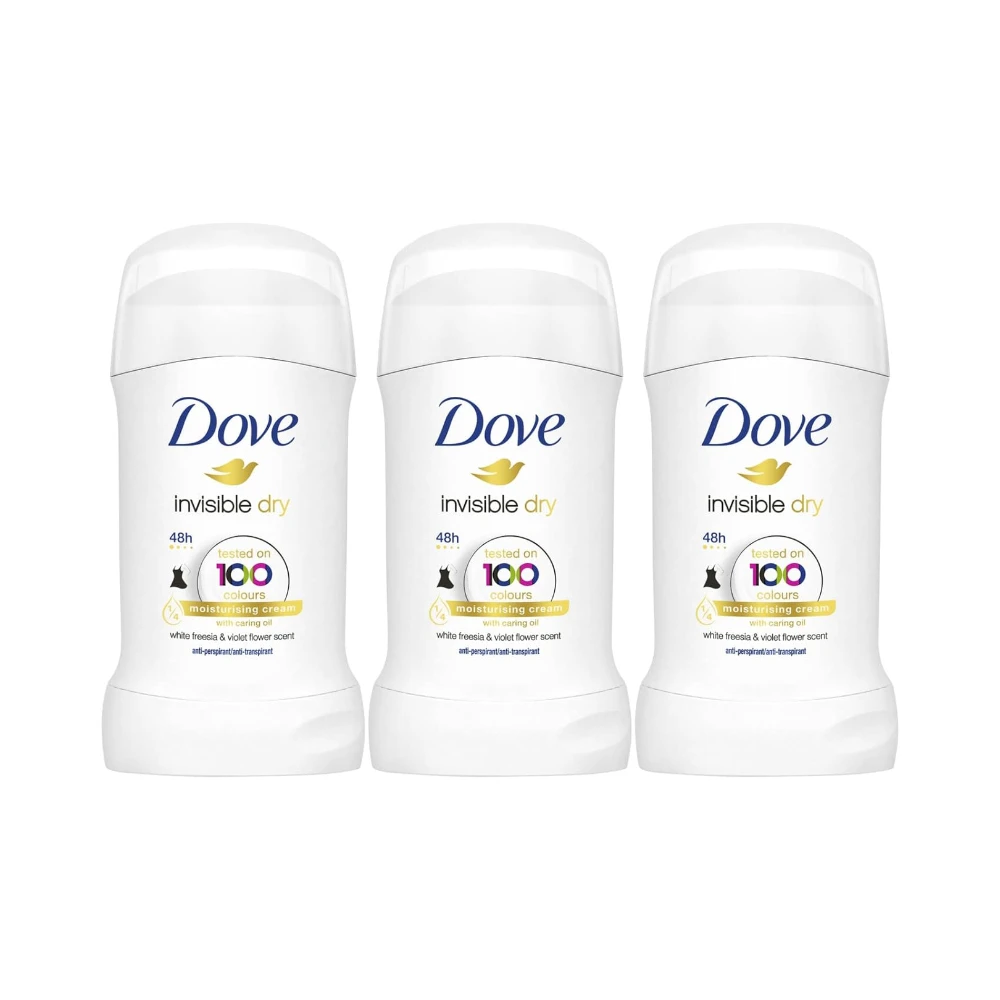 Dove Invisible Dry Anti-Perspirant Deodorant Stick 40mL - 3 Pack 3 Dove Invisible Dry Anti-Perspirant Deodorant Stick 40mL - 3 Pack