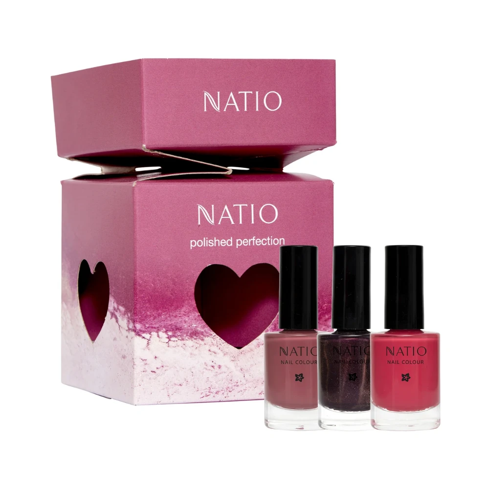 Natio Polished Perfection Gift Set - Vegan 10-Free Nail Polish Trio 3 Natio Polished Perfection Gift Set - Vegan 10-Free Nail Polish Trio