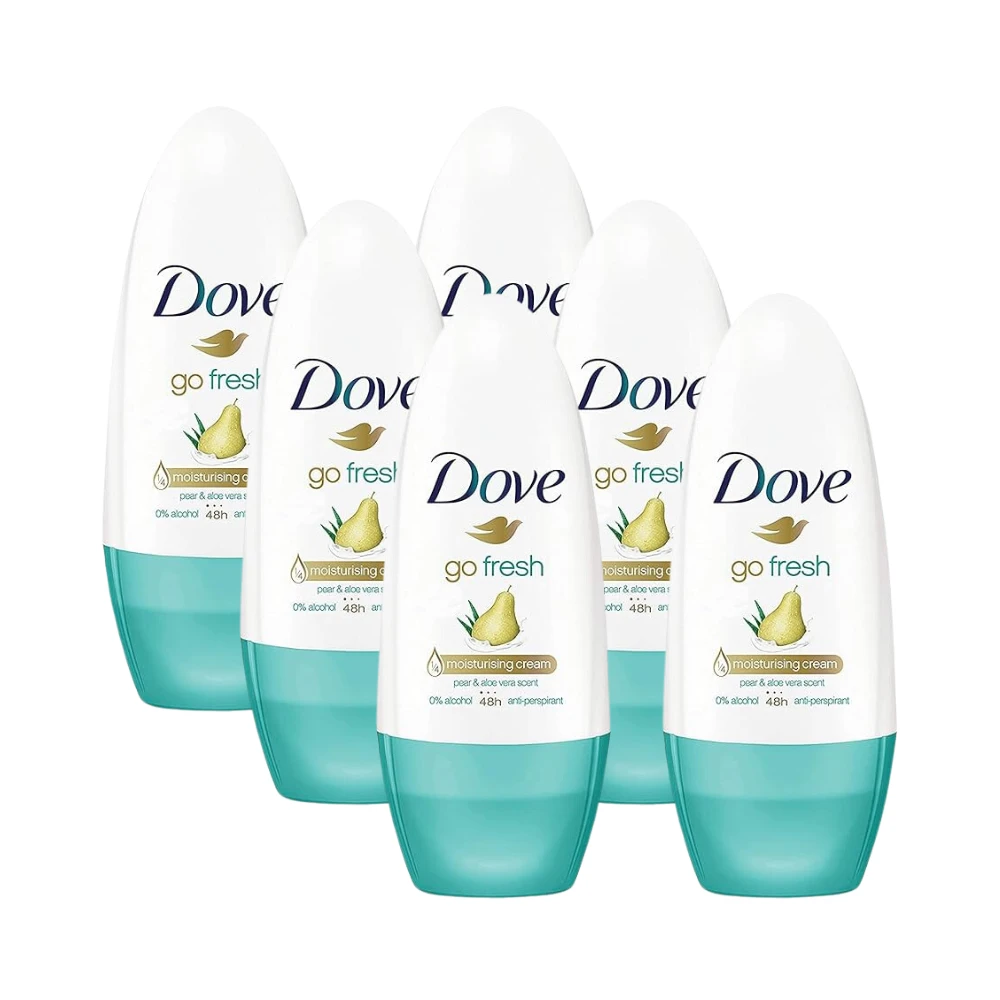 Dove Go Fresh Deodorant Roll On Pear & Aloe Vera (50ml) - 6 Pack 3 Dove Go Fresh Deodorant Roll On Pear & Aloe Vera (50ml) - 6 Pack