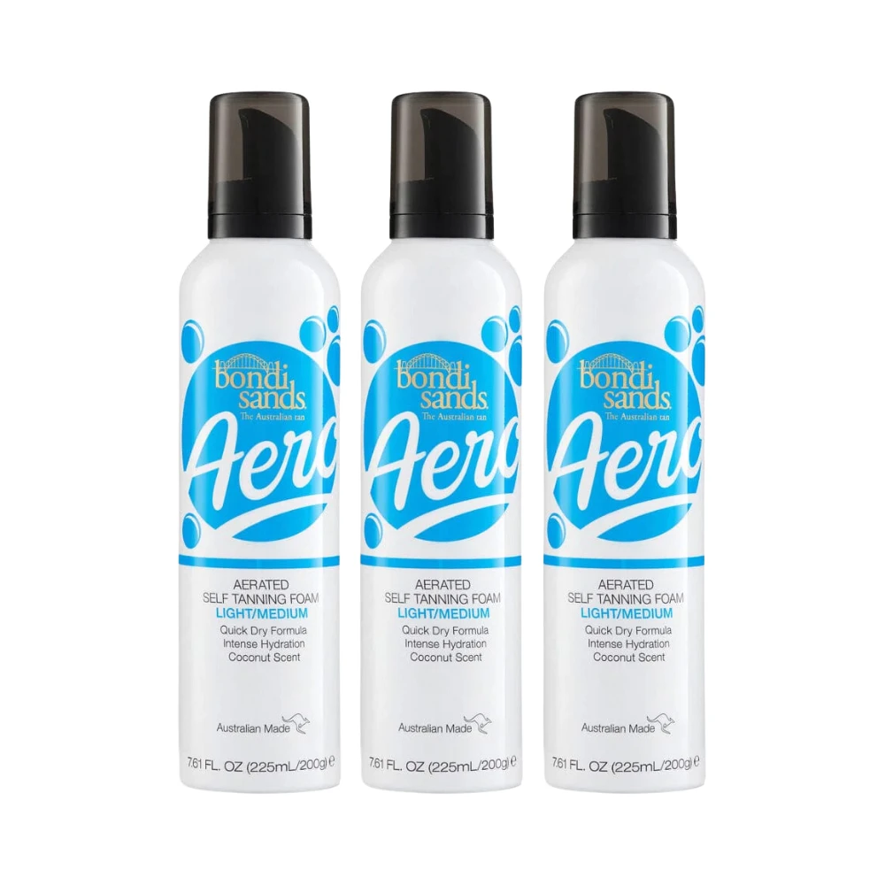 Bondi Sands Aero Self Tanning Foam Light/Medium 225mL - 3 Pack Bundle 3 Bondi Sands Aero Self Tanning Foam Light/Medium 225mL - 3 Pack Bundle