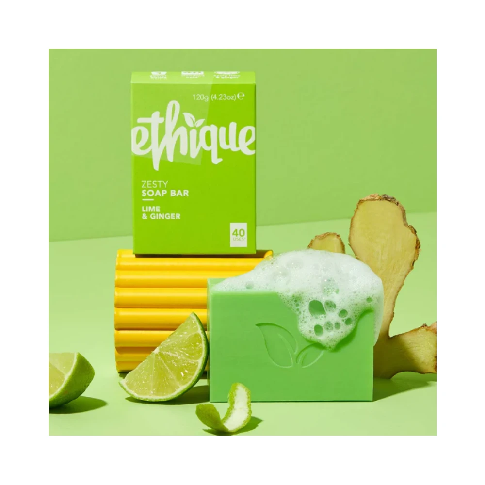 Ethique Zesty Lime & Ginger Soap Bar - 120g (6 Pack) 4 Ethique Zesty Lime & Ginger Soap Bar - 120g (6 Pack) - Image 2