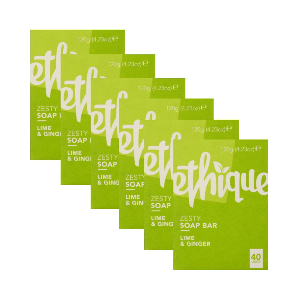 Ethique Zesty Lime & Ginger Soap Bar - 120g (6 Pack) 3 Ethique Zesty Lime & Ginger Soap Bar - 120g (6 Pack)