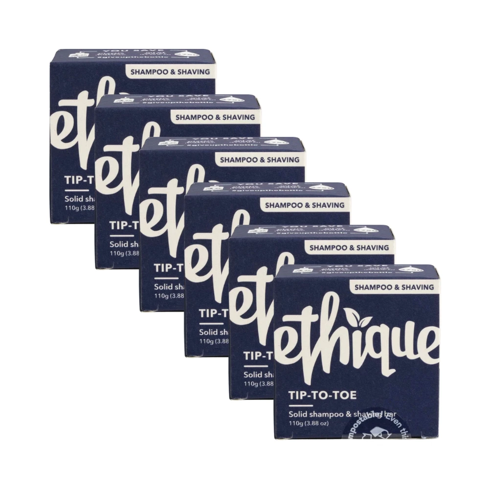6 X Ethique Tip-to-Toe Solid Shampoo & Shaving Bar 110g 3 6 X Ethique Tip-to-Toe Solid Shampoo & Shaving Bar 110g