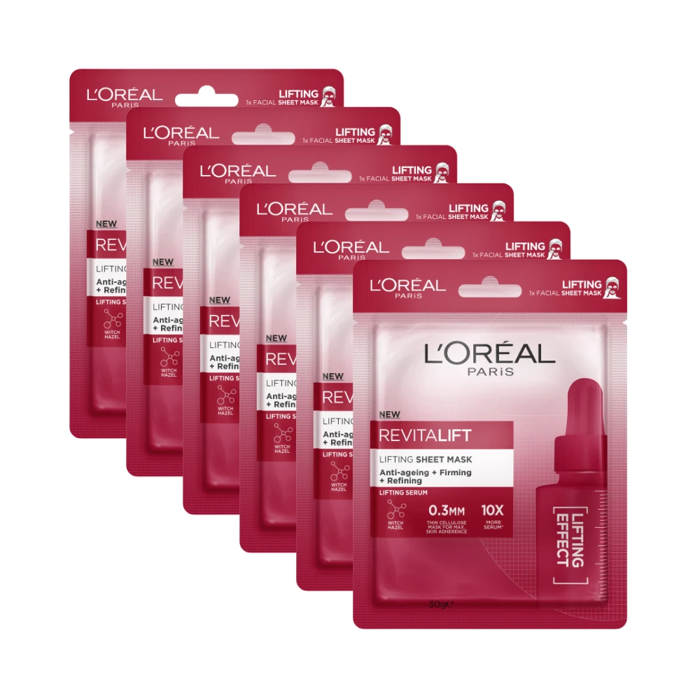 L’Oréal Paris 5 X L'Oreal Paris Revitalift Lifting Sheet Face Mask 30g 3 L’Oréal Paris 5 X L'Oreal Paris Revitalift Lifting Sheet Face Mask 30g