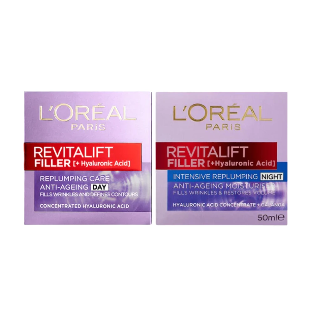 L’Oréal Paris L'Oreal Paris Revitalift Filler +HA Anti-Ageing Replumping Day & Night Cream 50mL Duo 4 L’Oréal Paris L'Oreal Paris Revitalift Filler +HA Anti-Ageing Replumping Day & Night Cream 50mL Duo - Image 2
