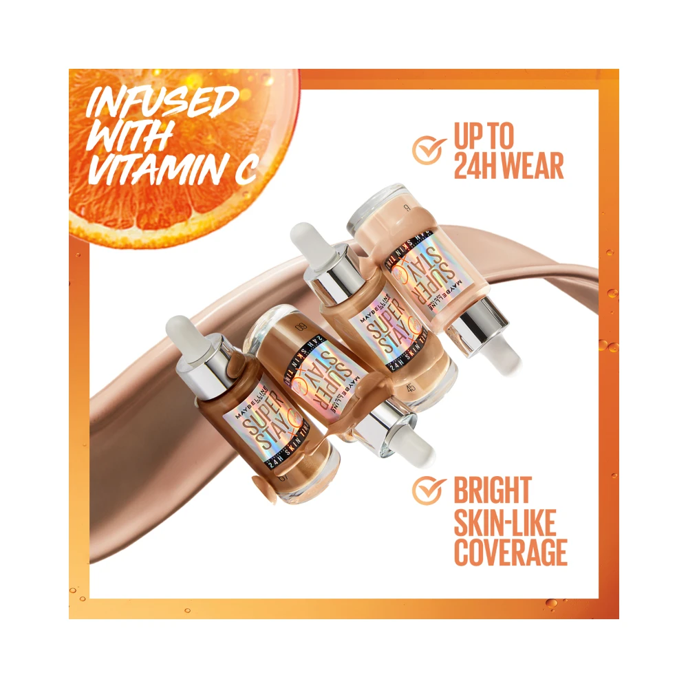 Maybelline SuperStay 24 HR Skin Tint With Vitamin C 30mL - 30 6 Maybelline SuperStay 24 HR Skin Tint With Vitamin C 30mL - 30 - Image 4