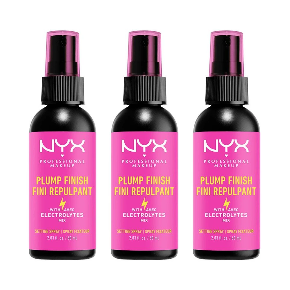 NYX Professional Makeup Plump Finish Setting Spray 60ml - 3-Pack Bundle 3 NYX Professional Makeup Plump Finish Setting Spray 60ml - 3-Pack Bundle
