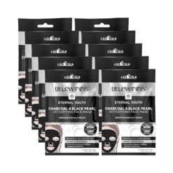 10 X Dr. LeWinn's Charcoal & Black Pearl Detoxifying Sheet Face Mask 20mL