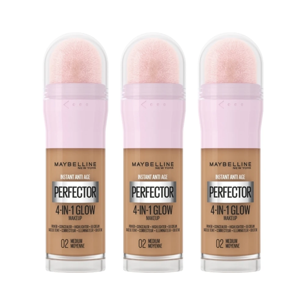 Maybelline Instant Age Rewind Instant Perfector 4-In-1 Glow Makeup - 02 Medium (3 x 20mL) 3 Maybelline Instant Age Rewind Instant Perfector 4-In-1 Glow Makeup - 02 Medium (3 x 20mL)