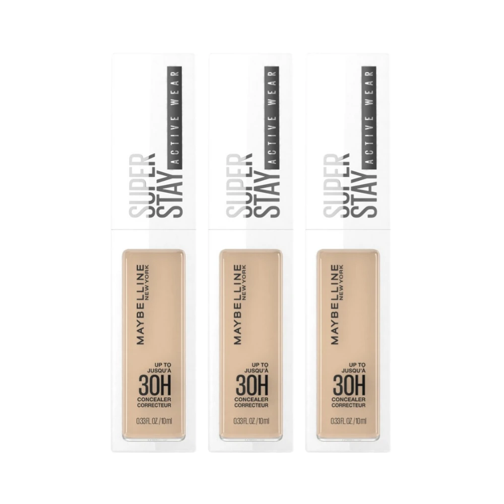 Maybelline SuperStay Active Wear 30HR Concealer, Shade 20 Sand (3 Pack) 3 Maybelline SuperStay Active Wear 30HR Concealer, Shade 20 Sand (3 Pack)