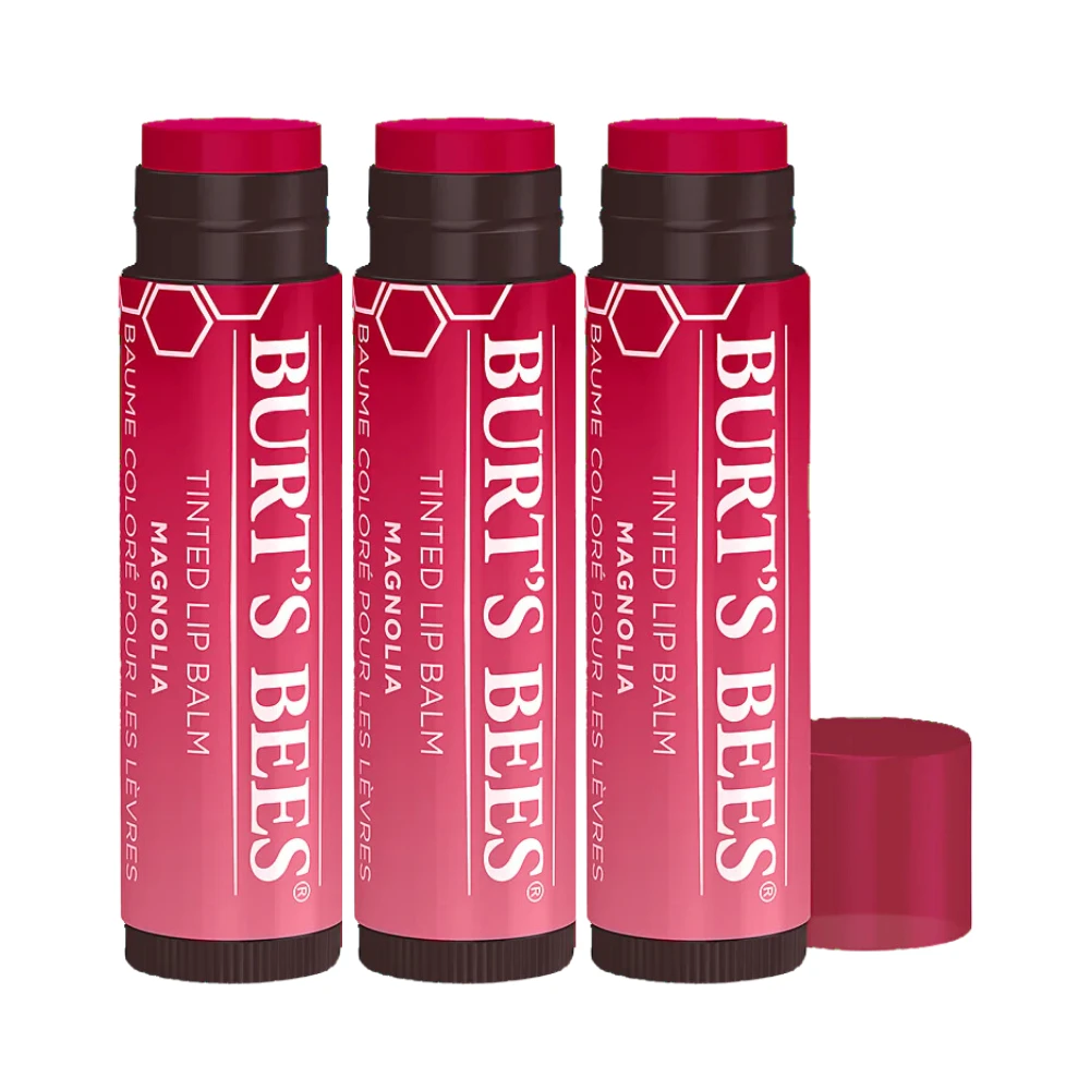 3 X Burt's Bees Tinted Lip Balm 4.25g - Magnolia 3 3 X Burt's Bees Tinted Lip Balm 4.25g - Magnolia