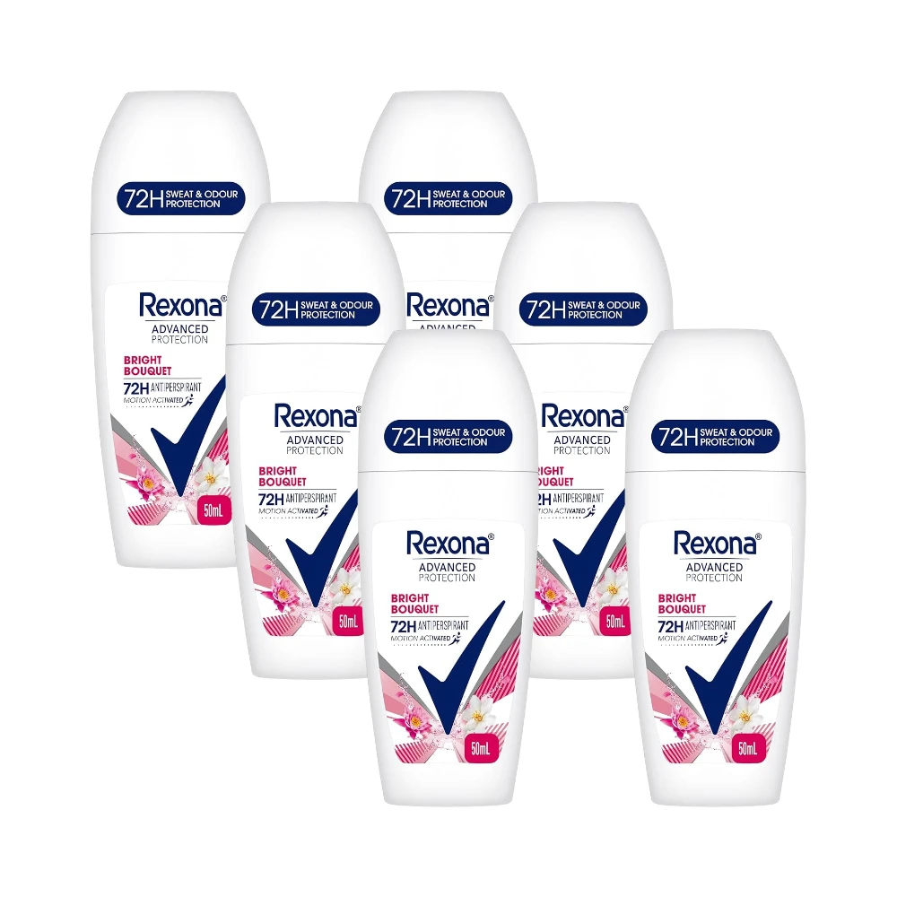 Rexona Advanced Protection Bright Bouquet Roll-On Deodorant - 6 x 50mL Bulk Pack 3 Rexona Advanced Protection Bright Bouquet Roll-On Deodorant - 6 x 50mL Bulk Pack