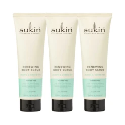 Sukin Renewing Body Scrub with Green Tea & Jojoba - 200ml (Set of 3)