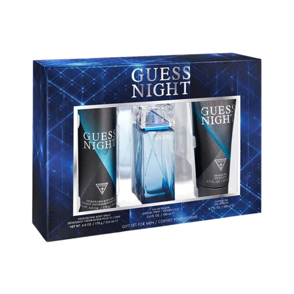 Guess Night Man 3 Piece Fragrance Gift Set 3 Guess Night Man 3 Piece Fragrance Gift Set