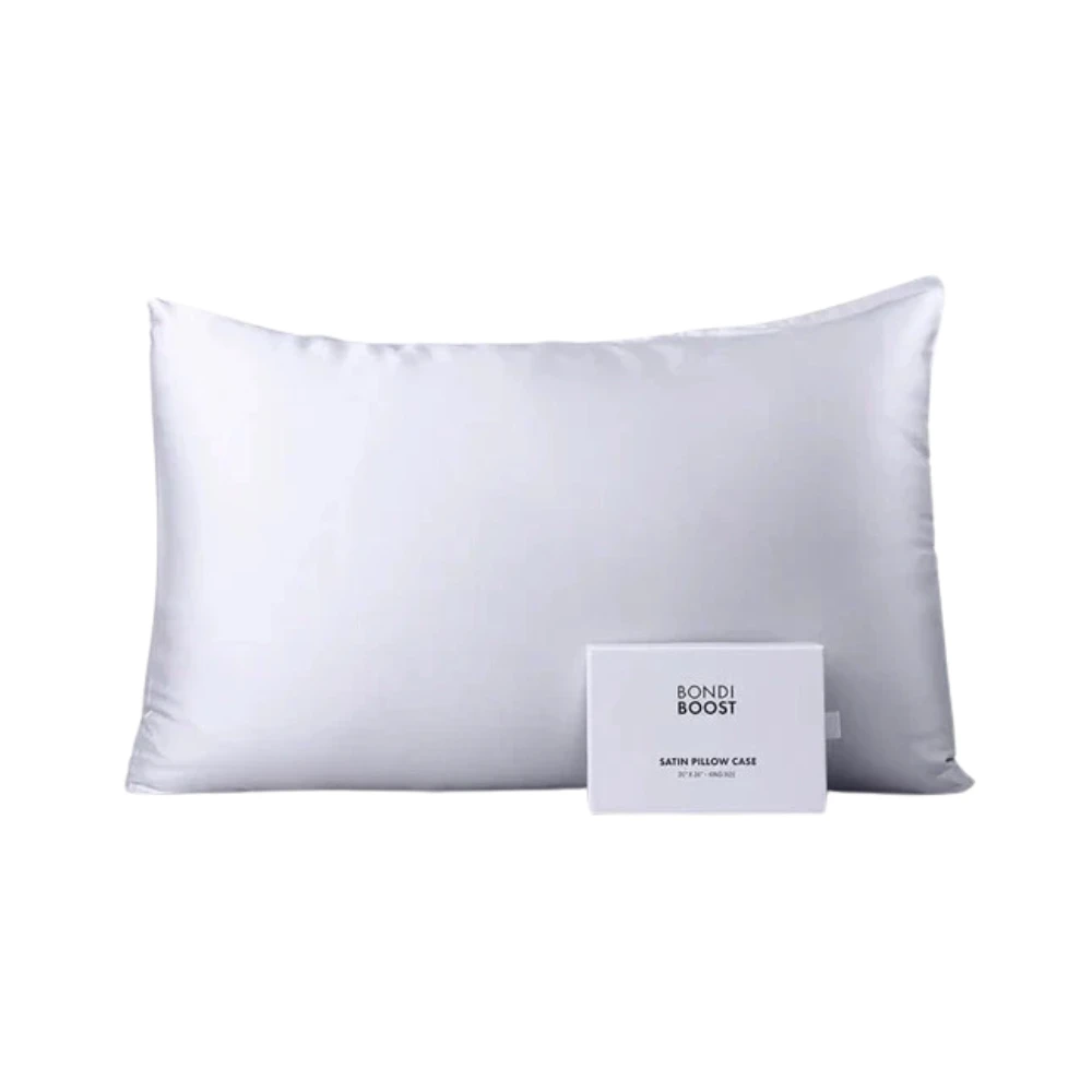 BondiBoost Satin Pillowcase Grey 4 BondiBoost Satin Pillowcase Grey - Image 2