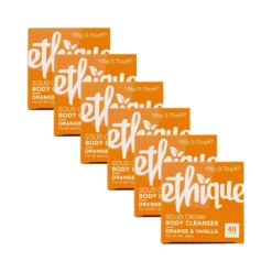 Ethique Solid Cream Body Cleanser Orange & Vanilla - 6 x 105g Bundle