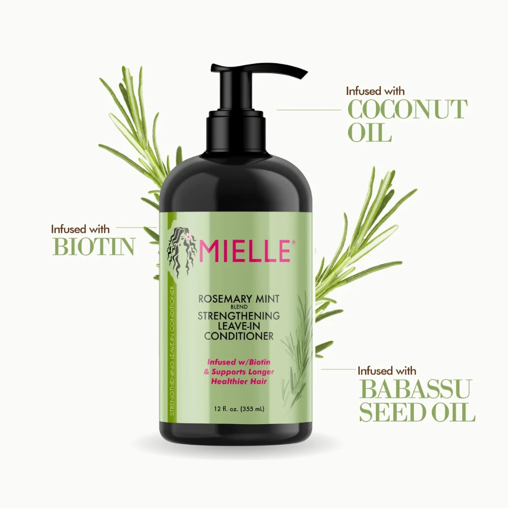 Mielle Rosemary Mint Strengthening Leave-In Conditioner 355mL 5 Mielle Rosemary Mint Strengthening Leave-In Conditioner 355mL - Image 3