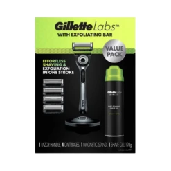 Gillette Labs Shaving Value Pack with Razor, 4 Refills & Shave Gel