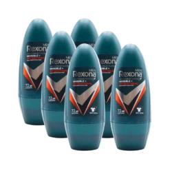 Rexona Men Invisible + Antibacterial Deodorant Roll On - 6 x 45mL Bundle