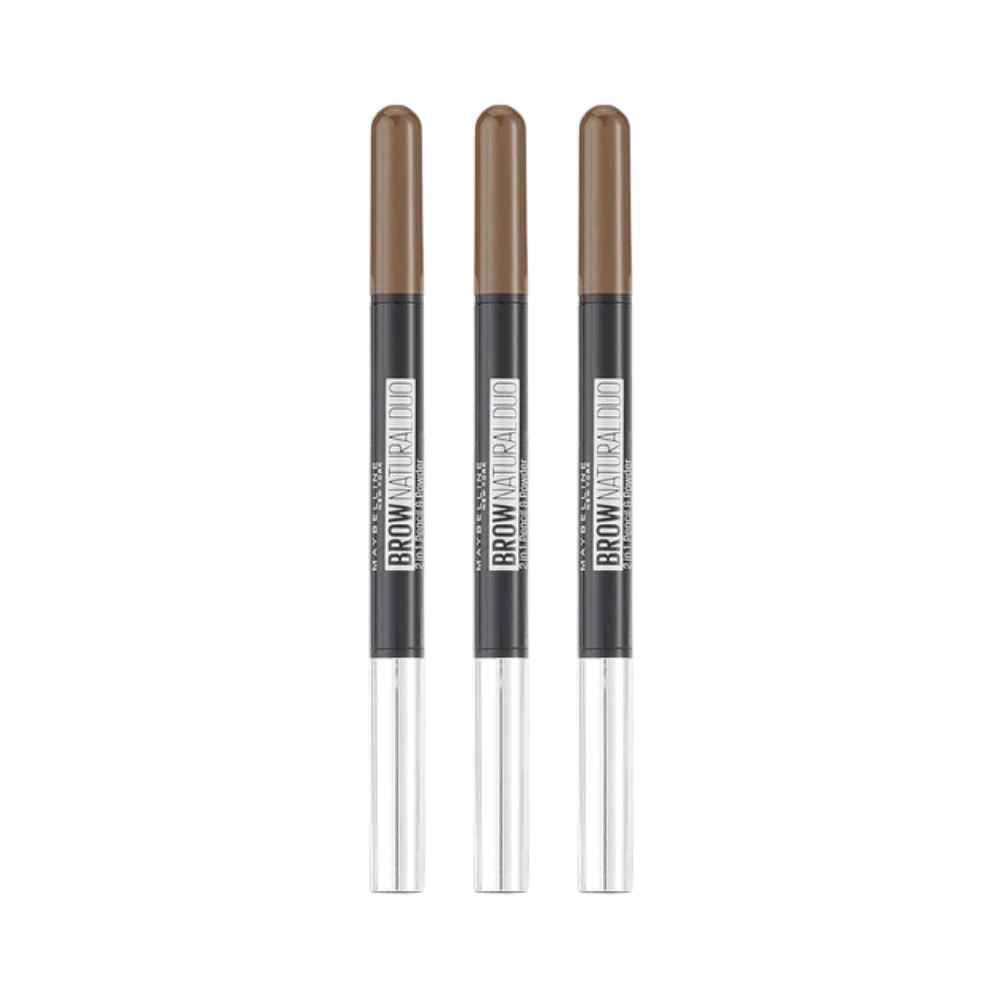 Maybelline Brow Natural Duo 2-in-1 Pencil and Powder - Brown (3 Pack) 3 Maybelline Brow Natural Duo 2-in-1 Pencil and Powder - Brown (3 Pack)