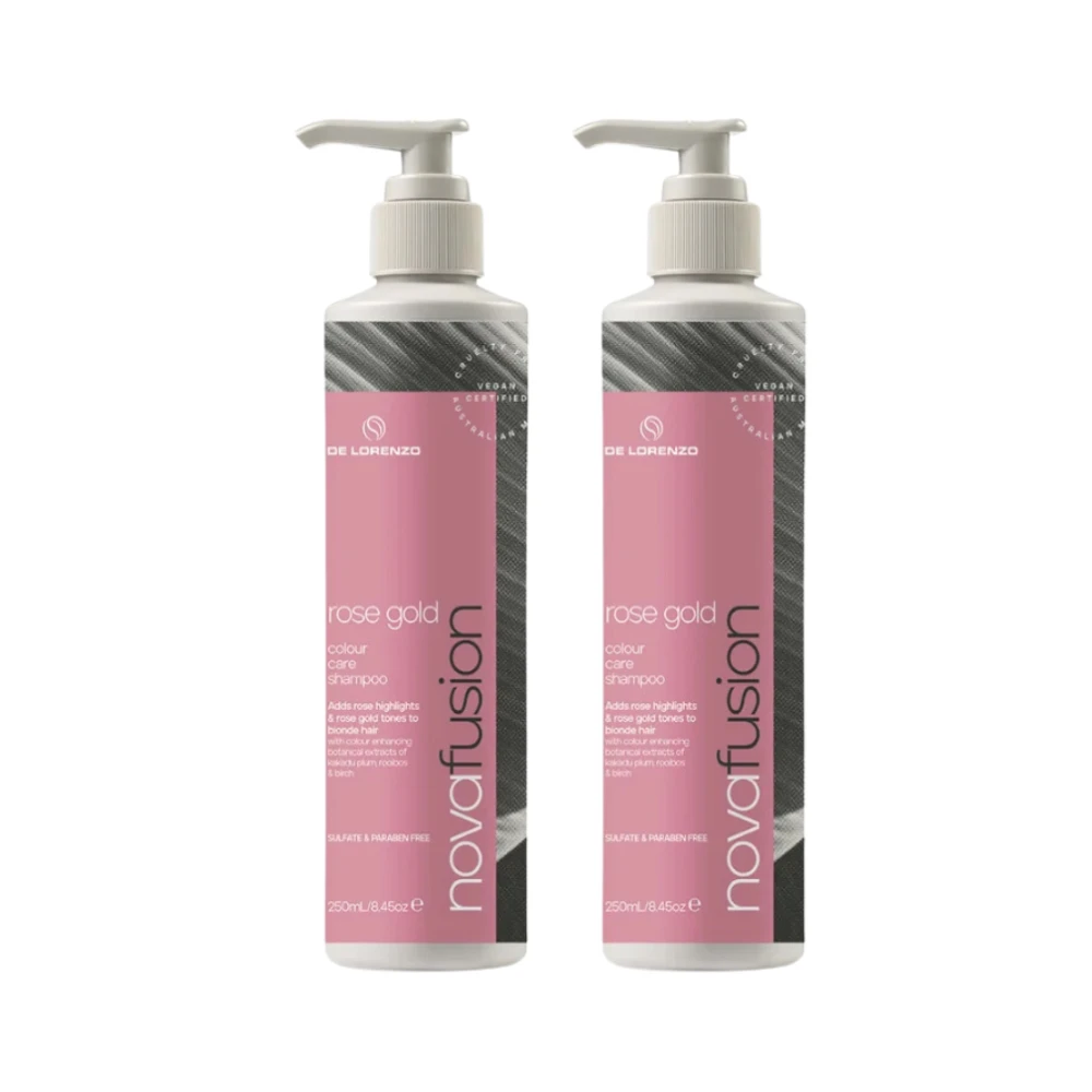 De Lorenzo Novafusion Rose Gold Colour Care Shampoo 250mL - Twin Pack 3 De Lorenzo Novafusion Rose Gold Colour Care Shampoo 250mL - Twin Pack