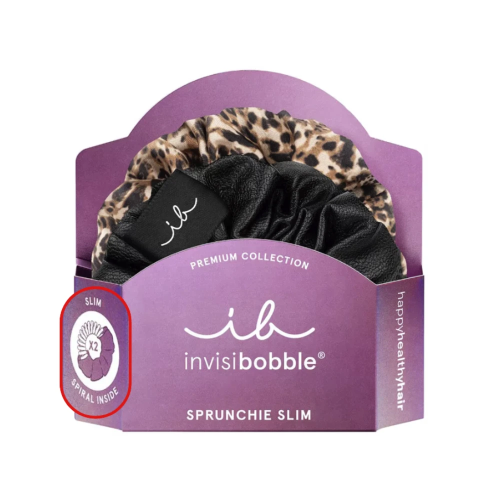Invisibobble® Invisibobble Sprunchie Slim Premium Spiral Scrunchie 2Pk - Leo Is The New Black 5 Invisibobble® Invisibobble Sprunchie Slim Premium Spiral Scrunchie 2Pk - Leo Is The New Black - Image 3