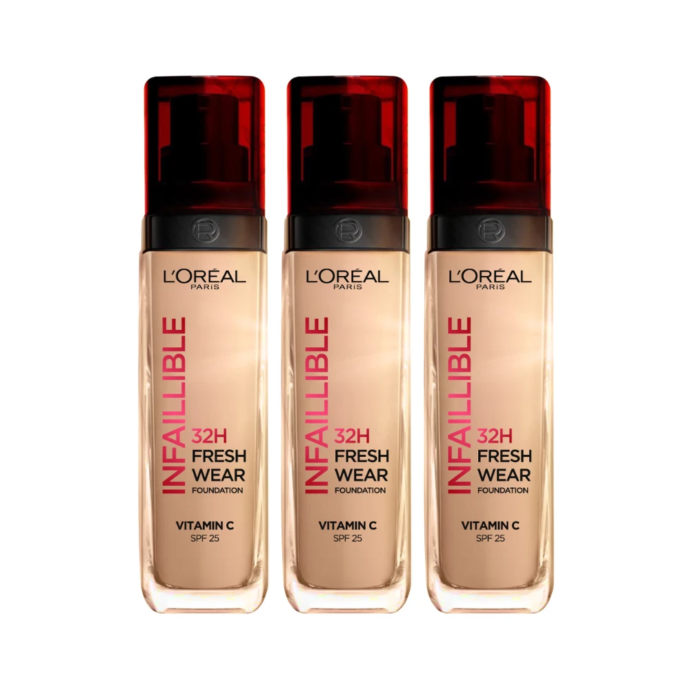 L’Oréal Paris Infaillible 32H Fresh Wear Liquid Foundation 3-Pack - Shade 145 3 L’Oréal Paris Infaillible 32H Fresh Wear Liquid Foundation 3-Pack - Shade 145